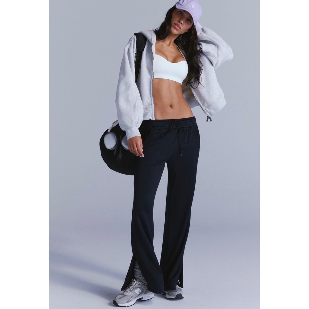 FP Movement Uppercut Split Pants Black Mid Rise Wide Leg XS OB2339175